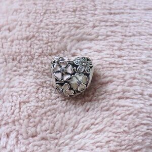 Pandora Floral Silver and Pink Charm